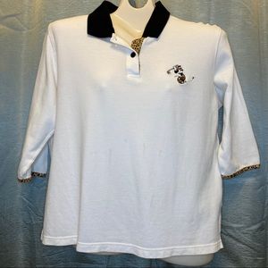 Disney golf white polo size large